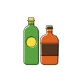 Alcohol beverage bottles icon vector, filled flat sign, solid pictogram isolated on white background Royalty Free Stock Photo