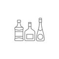 Alcohol beverage bottles icon vector, filled flat sign, solid pictogram isolated on white background Royalty Free Stock Photo