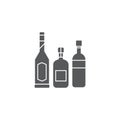 Alcohol beverage bottles icon vector, filled flat sign, solid pictogram isolated on white background Royalty Free Stock Photo