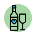 Alcohol, beverage fill background vector icon which can easily modify or edit Royalty Free Stock Photo