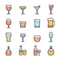 Alcohol Beverage Icon Bold Stroke with Color