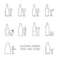 Alcohol beverage icons set