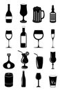 Alcohol beverages icons set Royalty Free Stock Photo