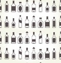 Alcohol bottels seamless patten - booze Royalty Free Stock Photo