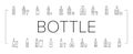 alcohol bottle glass drink bar icons set vector