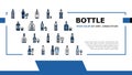 alcohol bottle glass drink bar landing header vector