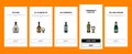 alcohol bottle glass drink bar onboarding icons set vector