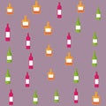 Alcohol bottles pattern cartoon