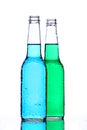 Alcohol bottles on white Royalty Free Stock Photo