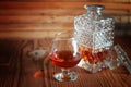 Alcohol brandy set glass and carafe