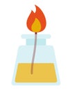 Laboratory alcohol burner vector icon flat isolated