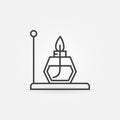 Alcohol burner outline icon - vector chemistry concept symbol