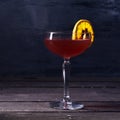 Alcohol cocktail drink on the rustic background