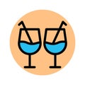 Alcohol, cocktail fill background vector icon which can easily modify or edit