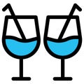 Alcohol, cocktail fill vector icon which can easily modify or edit