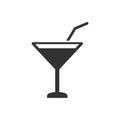 Alcohol cocktail icon in flat style. Drink glass vector illustration on white isolated background. Martini liquid business concept