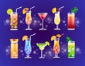 Alcohol Cocktail Set Glasses Drinks Royalty Free Stock Photo