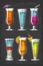 Alcohol cocktail set. Royalty Free Stock Photo