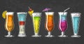 Alcohol cocktail set. Royalty Free Stock Photo