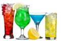 Alcohol cocktails with fruits and berries Royalty Free Stock Photo