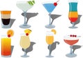 Alcohol cocktails popular types collection vector illustration