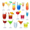 Alcohol coctails and other drinks set Royalty Free Stock Photo