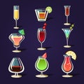 Alcohol Coctails and Other Drinks Royalty Free Stock Photo