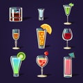 Alcohol Coctails and Other Drinks Royalty Free Stock Photo