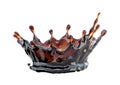 Alcohol, cola, tea, coffee liquid crown, decorative. 3D illustration