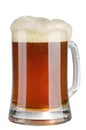 Alcohol dark beer glass with froth isolated Royalty Free Stock Photo