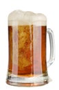 Alcohol dark beer glass with froth isolated Royalty Free Stock Photo