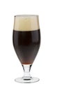 Alcohol dark beer glass with froth isolated Royalty Free Stock Photo