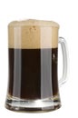 Alcohol dark beer glass with froth isolated Royalty Free Stock Photo