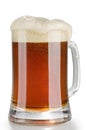 Alcohol dark beer glass with froth isolated Royalty Free Stock Photo