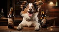 alcohol dog beer Royalty Free Stock Photo