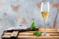 Alcohol drink, beverage, champagne sparkling wine in a flute glass Royalty Free Stock Photo