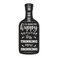 Alcohol drink bottle emblem monochrome Royalty Free Stock Photo