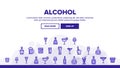 Collection Alcohol Drink Elements Vector Icons Set