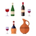 Alcohol drink wine bottle vector. Royalty Free Stock Photo