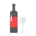 Alcohol drink wine bottle vector. Royalty Free Stock Photo