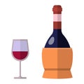 Alcohol drink wine bottle vector. Royalty Free Stock Photo