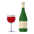 Alcohol drink wine bottle vector. Royalty Free Stock Photo