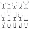 Alcohol Drinking Glass Profile Collection Royalty Free Stock Photo