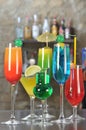 Alcohol Drinks on a Bar Royalty Free Stock Photo
