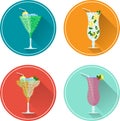 Alcohol drinks and cocktails icon set Royalty Free Stock Photo