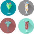 Alcohol drinks and cocktails icon set Royalty Free Stock Photo