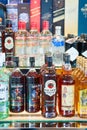 alcohol drinks in duty free shop in airport