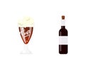 Alcohol drinks flat color vector objects set Royalty Free Stock Photo