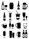 Alcohol drinks icons set Royalty Free Stock Photo