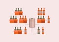 alcohol drinks ordering infographics flat design